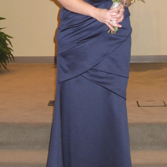 Navy David's Bridal Dress - Picture 2 of 5
